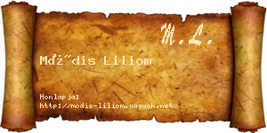 Módis Liliom névjegykártya